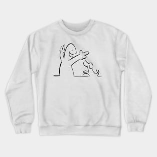 Happy Dog and Man Crewneck Sweatshirt